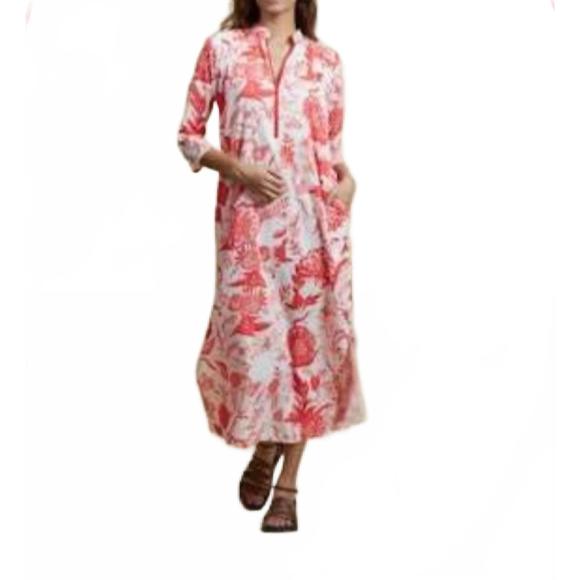 NEW RO'S GARDEN asha long kurta dress in pink - Picture 1 of 3